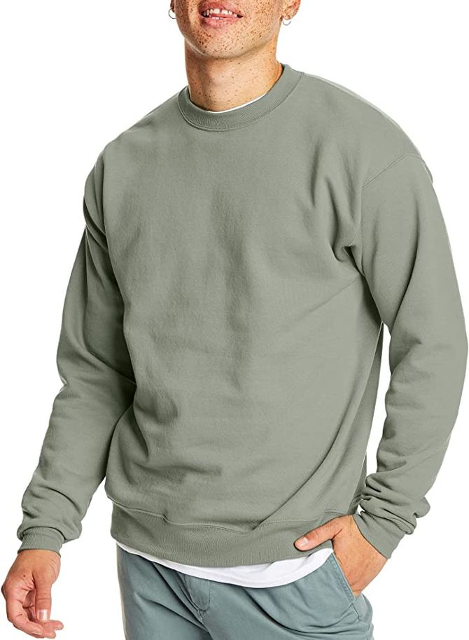 Charlene - Hanes Men's Sweatshirt, EcoSmart Fleece Crewneck Sweatshirt, Cotton-Blend Fleece Sweatshirt, Plush Fleece Pullover Sweatshirt 