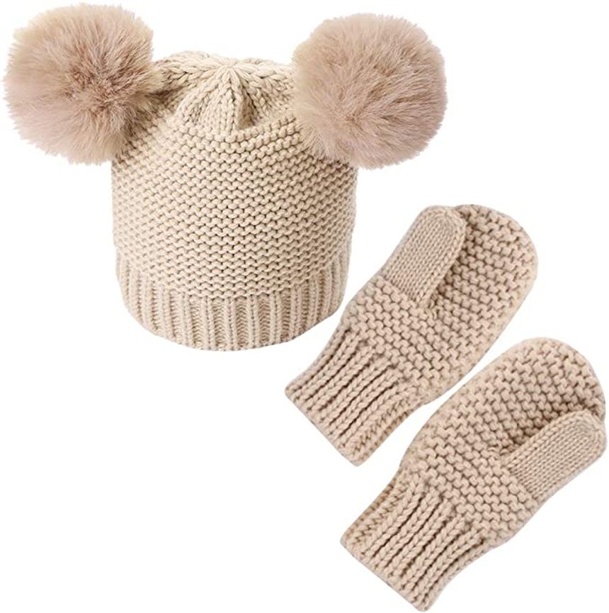 Charlene - Knitted Beanie Hat & Gloves 